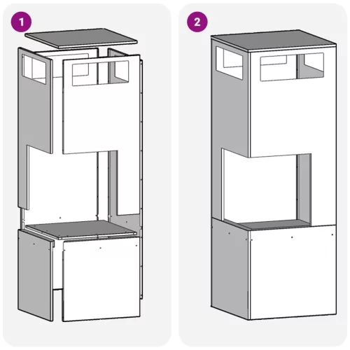  Tűzrakóhely Négyzet 35x35x100 cm Viharvert Acél