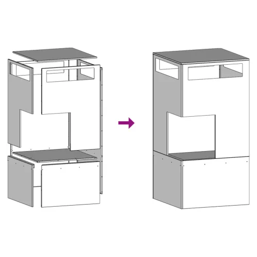  Tűzrakó hely Fekete 50x50x100 cm Acél