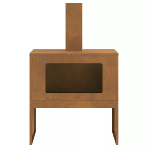  Tűzrakóhely Kéménnyel 60x40x96 cm Időjárásálló Acél