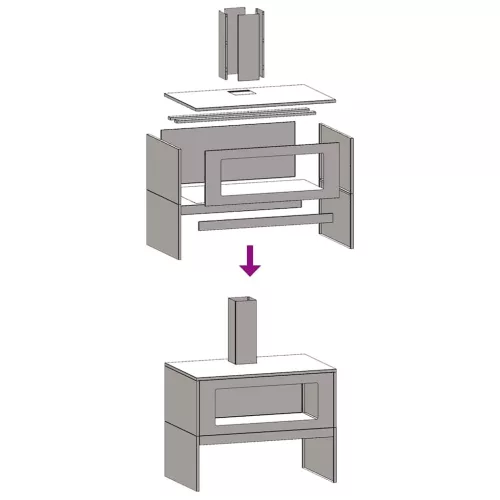  Tűzrakó Fekete 80 x 50 x 96 cm Hidegen hengerelt acél