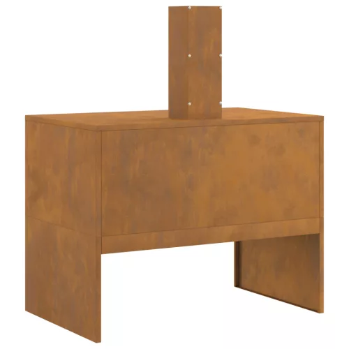  tűzkályha kéménnyel 80x50x96 cm időjárás-barát acélból