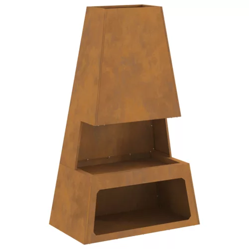  Tüzelőanyag tárolós tűzrakóhely 60x35x100 cm Időjárásálló acél