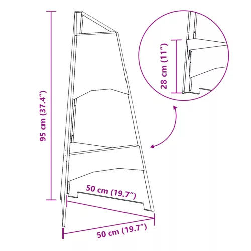  Tűzrakóhely Piramis 50x45x95 cm Időjárásálló Acél