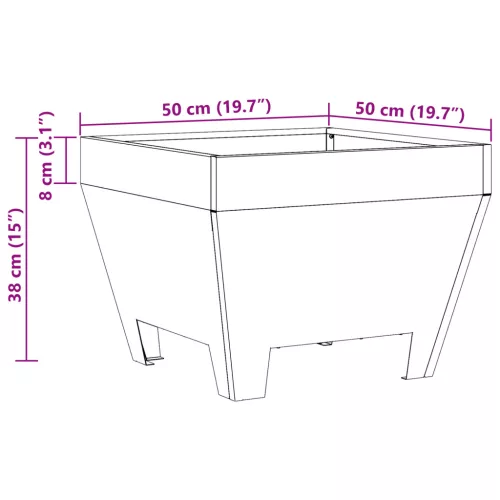 Tűzrakóhely Négyzet Fekete 50x50x30 cm Acél