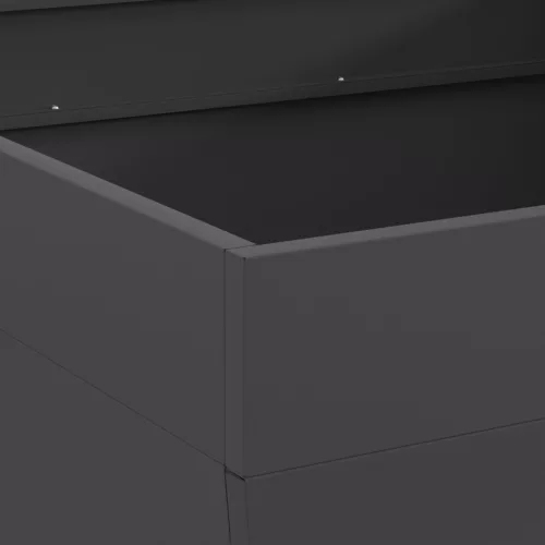  Fekete Négyzet Tűzrakóhely 80x80x43 cm Acél