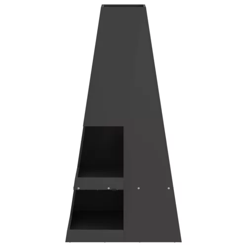  Tűzrakóhely Tűzifatárolóval - Fekete, 50 x 50 x 100 cm - Acél