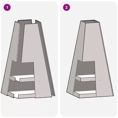  Tűzrakó talapzat tűzifatartóval 50 x 50 x 100 cm - Viharvert acél