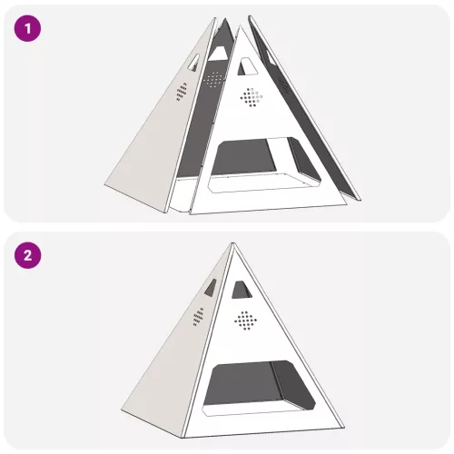  Tűzrakó piramis Fekete 50x50x51 cm Acél