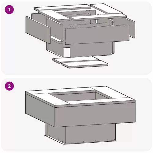  Tűzrakó Fekete 60 x 60 x 30 cm Acél