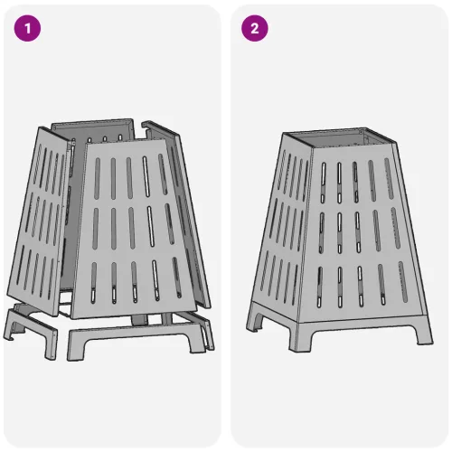  Négyzet alakú Fekete 50x50x70 cm Acél Tűzrakó tűzhely