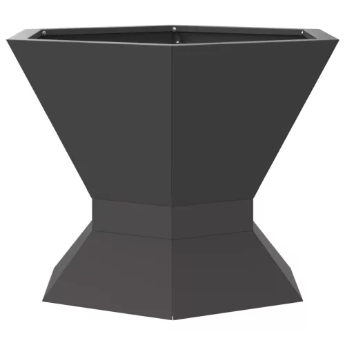  Hexagonális Tűzrakó Fekete 50x50x40 cm Acél