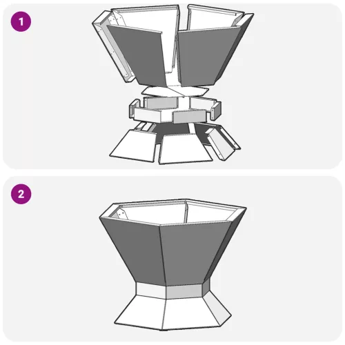  Hexagonális Tűzrakó Fekete 50x50x40 cm Acél