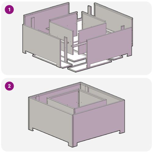  Tűzrakóhely Négyzet Fekete 80x80x40 cm Acél