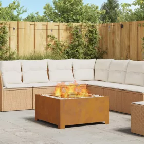  Tűzrakóhely Négyzet 80x80x40 cm Viharvert Acél