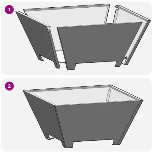  Tűzrakóhely Négyzet Fekete 60x60x30 cm Acél
