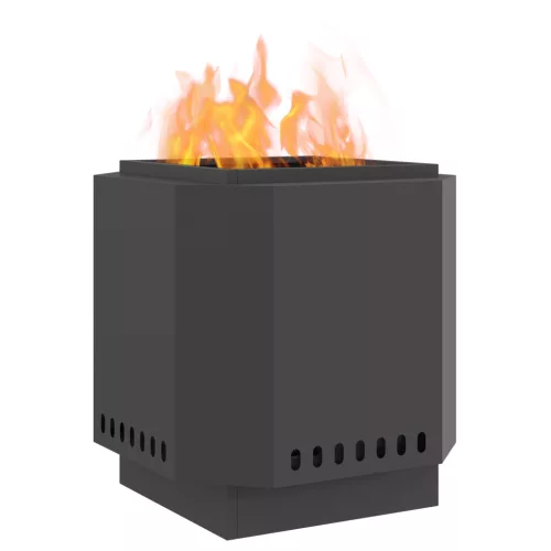  Füstmentes Tűzhely Fekete 48x48x51 cm Acél