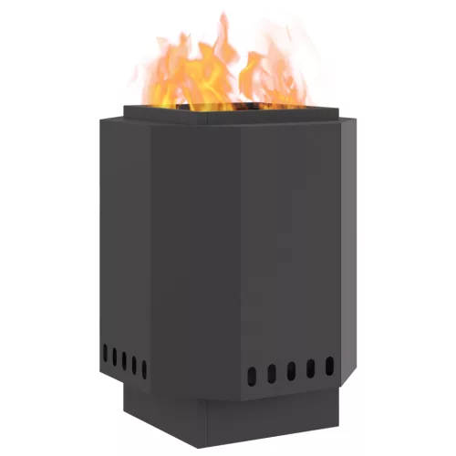  Füstmentes Tűzrakóhely Fekete 38x38x51 cm Acél