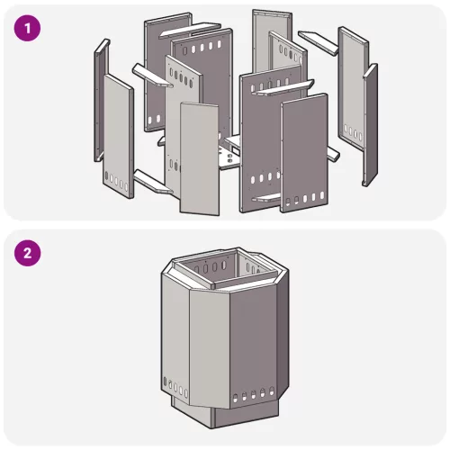  Füstmentes Tűzrakóhely Fekete 38x38x51 cm Acél