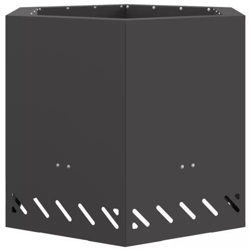  Füstmentes Tűzrakóhely Hatszögletű Fekete 58x58x51 cm Acél