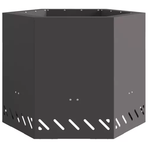  Füstmentes Tűzrakóhely Hatszögletű Fekete 58x58x51 cm Acél