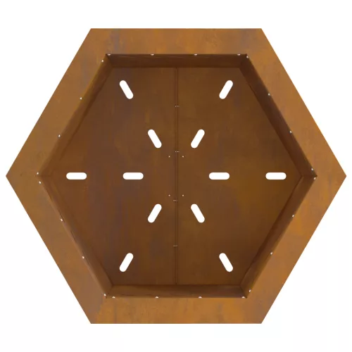  Füstmentes Tűzrakóhely Hatszögletű 58x58x51 cm Viharvert Acél