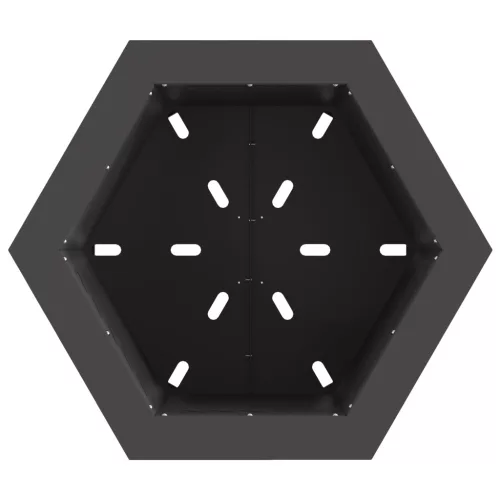  Füstmentes Tüzihorgász Hatszögletű Fekete 48x48x51 cm Acél