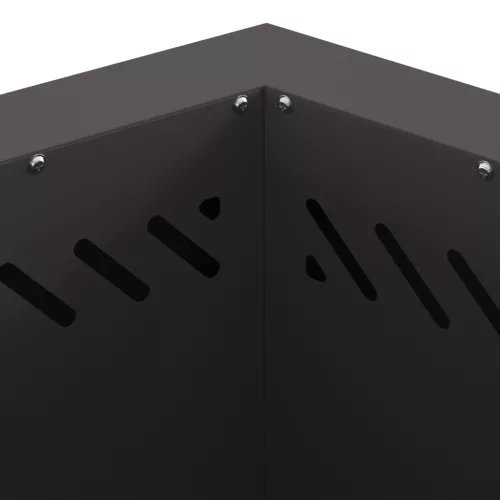  Füstmentes Tüzihorgász Hatszögletű Fekete 48x48x51 cm Acél