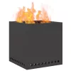  Füstmentes Tűzrakóhely Négyzet Fekete 48x48x50 cm Acél