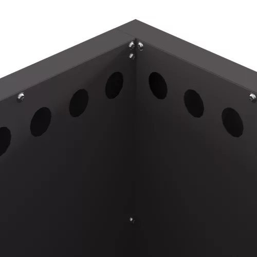  Füstmentes Tűzrakóhely Négyzet Fekete 48x48x50 cm Acél