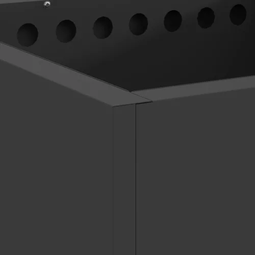  Füstmentes Tűzrakóhely Négyzet Fekete 48x48x50 cm Acél