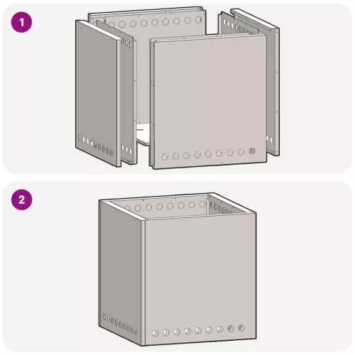  Füstmentes Tűzrakóhely Négyzet Fekete 48x48x50 cm Acél