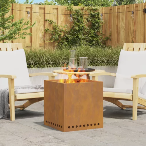  Füstmentes Tűzrakóhely Négyzetes 48x48x50 cm Időjárásálló Acél