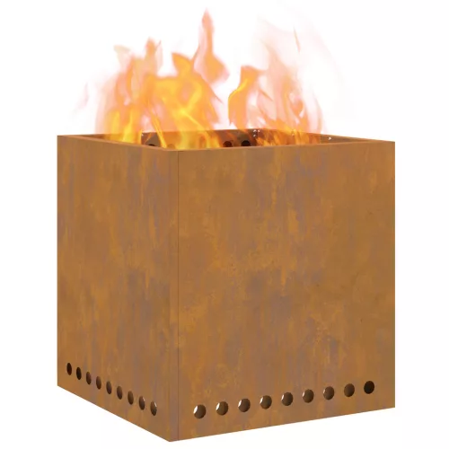  Füstmentes Tűzrakóhely Négyzetes 48x48x50 cm Időjárásálló Acél