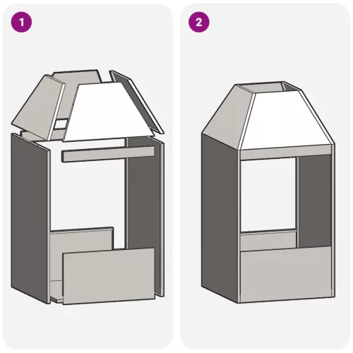  Tűzrakóhely Fekete 50x50x100 cm Acél