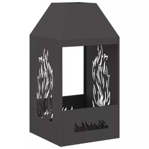  Fekete tüzelőhely 50x50x100 cm acél