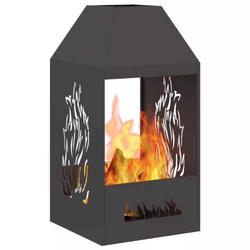  Fekete tüzelőhely 50x50x100 cm acél