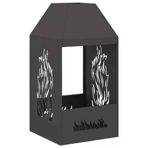  Fekete tüzelőhely 50x50x100 cm acél