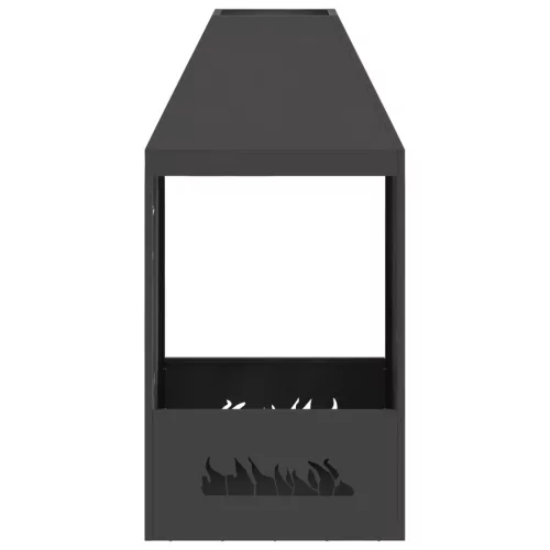  Fekete tüzelőhely 50x50x100 cm acél