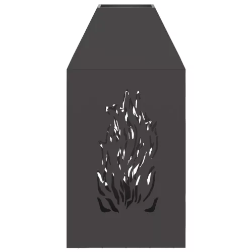  Fekete tüzelőhely 50x50x100 cm acél