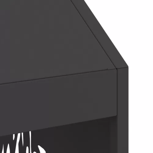  Fekete tüzelőhely 50x50x100 cm acél