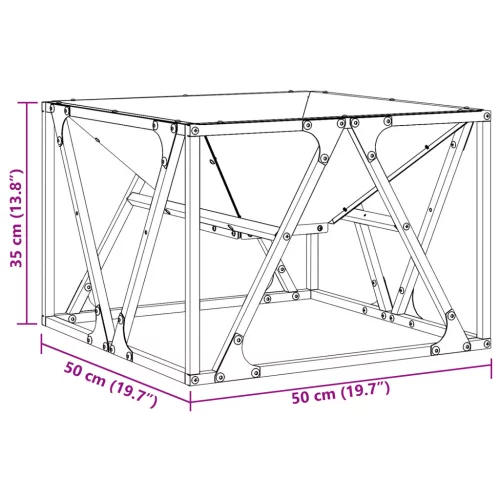  Tűzrakóhely Négyzet Fekete 50x50x35 cm Acél