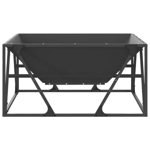  Négyzetes Tűzhely Fekete 80x80x40 cm Acél