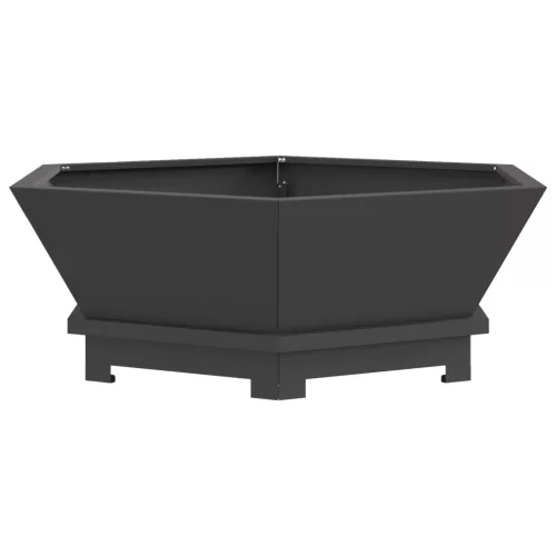  Tűzrakóhely Hatszögletű Fekete 75x75x28 cm Acél