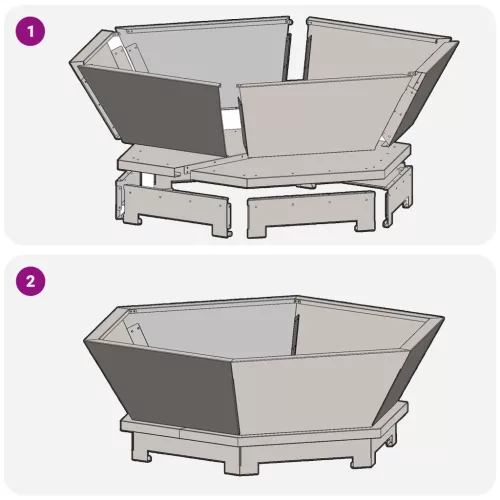  Tűzrakóhely Hatszögletű Fekete 75x75x28 cm Acél