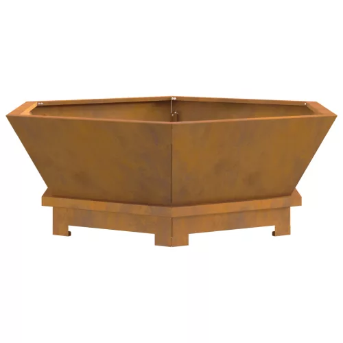  Tűzrakóhely Hatszögletű 75x75x28 cm Viharvert Acél