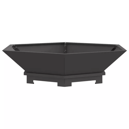  Tűzrakóhely Hatszögletű Fekete 100x100x28 cm Acél