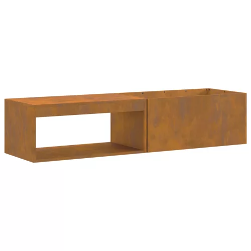  Tűzrakó hely log tárolóval 160x45x35 cm Időjárásálló acél