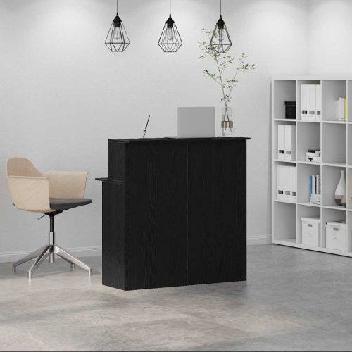  recepciós pult fekete 100x50x103,5 cm szerelt fa