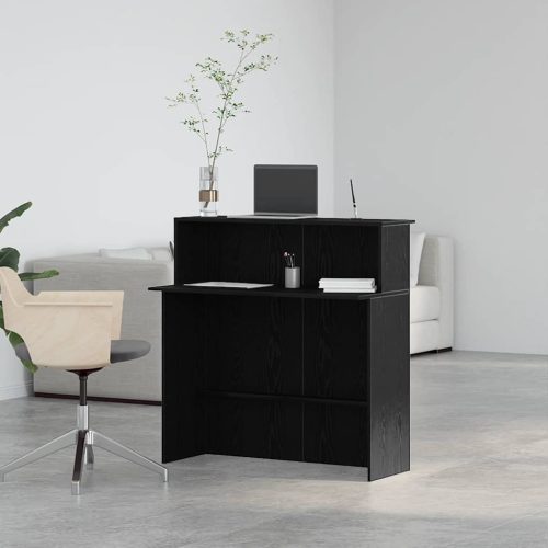  recepciós pult fekete 100x50x103,5 cm szerelt fa