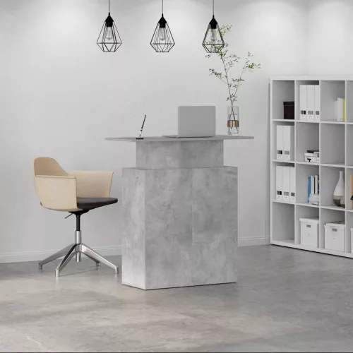  recepciós pult betonszürke 100x40x104 cm szerelt fa